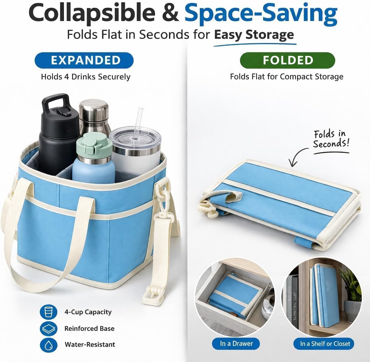 CarrySip™ Drink Carrier ☕ — 4 Cups, One Easy Trip